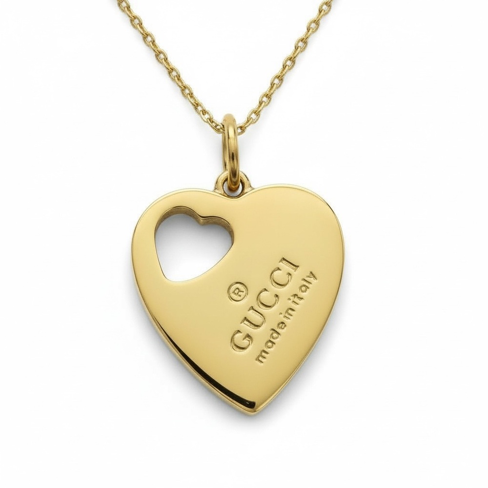 GUCCI Authentic Gold Heart Charm Pendant for Necklace - Picture 5 of 11